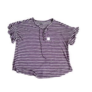 Lane Bryant lace up neckline strip top